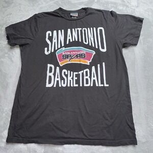 San Antonio Spurs Junk Food Graphic T Shirt Womens M Gray NBA Made In USA